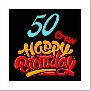 50 Year Old Gifts Crew 50th Birthday Party diamond Posters and Art